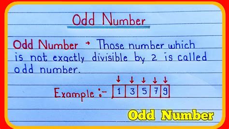 odd numbers - definition and examples